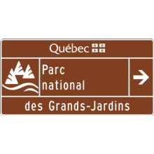 Entrée d'un parc provincial (avec direction)