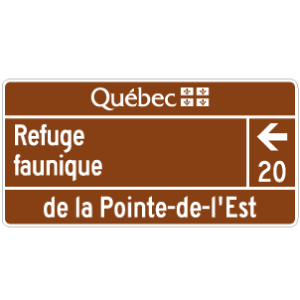 Acheminement vers un refuge faunique avec direction, distance et identification