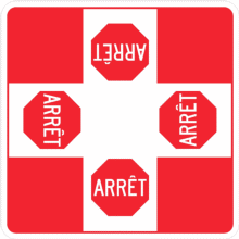 Panonceau Arrêt 4 voies