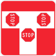 Panonceau Stop 3 voies