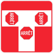 Panonceau Arrêt 3 voies