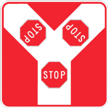 Panonceau Stop 3 voies