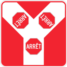 Panonceau Arrêt 3 voies