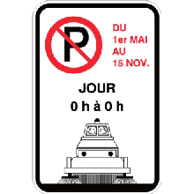 Stationnement interdit, nettoyage de rue