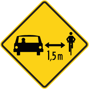 Respectons les distances (voiture/bicyclette)