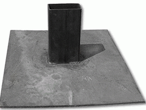 BASE POUR UN POTEAU DE BOIS 2'' x 4'' x 5 PIEDS