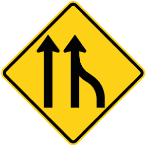 Perte de voies à droite sur routes à trois voies et plus