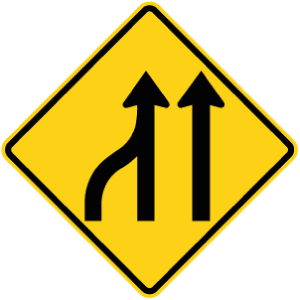 Perte de voies à gauche sur routes à trois voies et plus