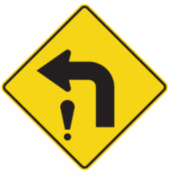 Visibilité restreinte dans une courbe (à gauche) horizontale