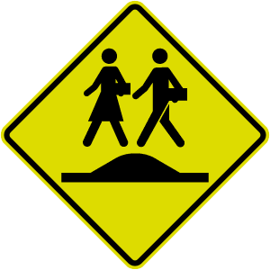 Signal avancé d'une zone scolaire ou d'un passage pour écoliers