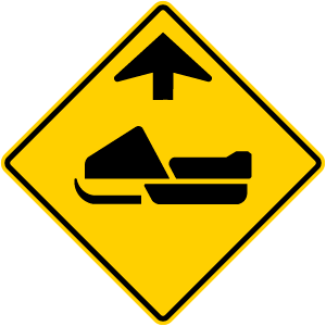 Signal avancé de chaussée désignée pour motoneiges