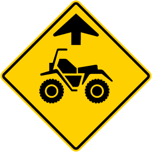 Signal avancé de chaussée désignée pour véhicules tout terrain