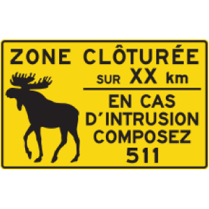 Zone clôturée sur XX km
