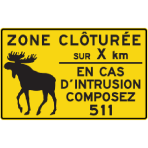 Zone clôturée sur X km