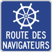 Panneau d'acheminement vers la route ou le circuit touristique