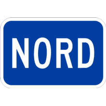 Point cardinal NORD bleu