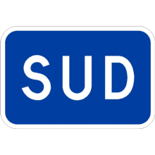 Point cardinal SUD bleu