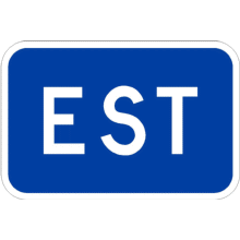 Point cardinal EST bleu