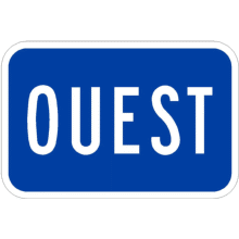 Point cardinal OUEST bleu