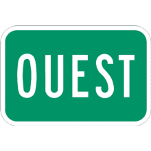 Point cardinal OUEST vert