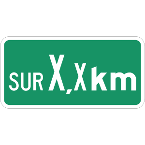 Panonceau d'étendue (sur X,x km)