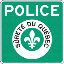 Poste de police avec logo SQ