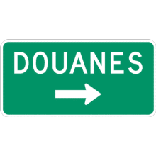 Panonceau Poste frontalier avec horaires et distance