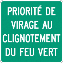 Priorité de virage au clignotement du feu vert