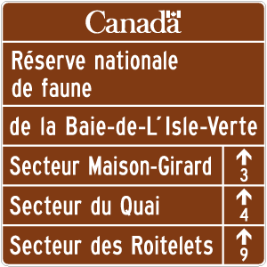 Réserve nationale de faune (avec direction et distance)