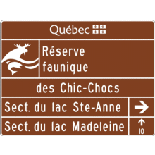 Acheminement vers 2 secteurs de la réserve faunique