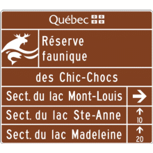 Acheminement vers 3 secteurs de la réserve faunique