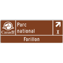 Acheminement vers un parc national (avec direction, distance et identification)