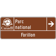 Entrée d'un parc national (avec direction)