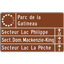 Acheminement vers trois secteurs d'un parc fédéral