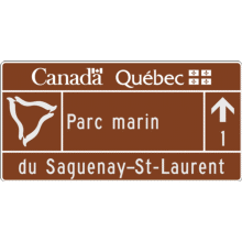 Acheminement vers un parc marin (avec direction, distance et identification)