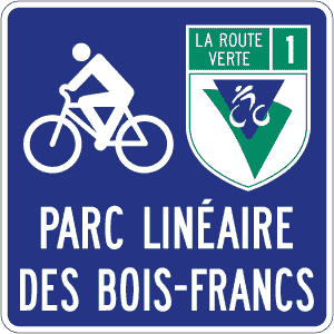 Acheminement vers un itinéraire cyclable hors route