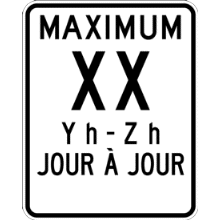 Limite de vitesse: maximum 30 km/h et période