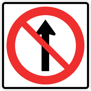Interdiction d'aller tout droit