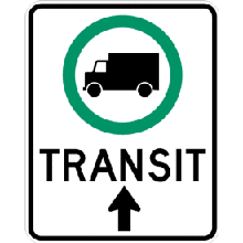 Obligation pour camion circulant en transit d'aller tout droit