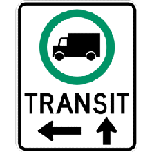 Obligation pour camions en transit d'aller tout droit ou de te tourner à gauche