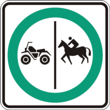 Trajet obligatoire séparé pour quads et cavaliers