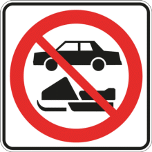 Accès interdit aux automobiles et aux motoneiges