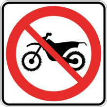 Accès interdit aux motocyclettes tout-terrain