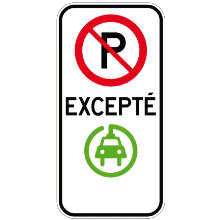 Espace de stationnement réservé aux véhicules électriques
