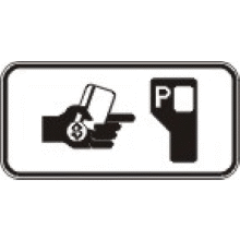 Panonceau horodateur de stationnement tarifé