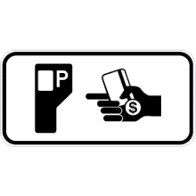 Panonceau horodateur de stationnement tarifé