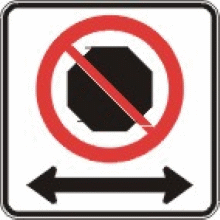 Arrêt interdit vers la droite et vers la gauche