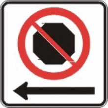 Arrêt interdit vers la gauche