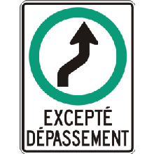 Trajet obligatoire pour voie de dépassement ascendante