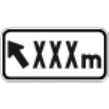 Panonceau de direction avec distance